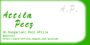 attila pecz business card